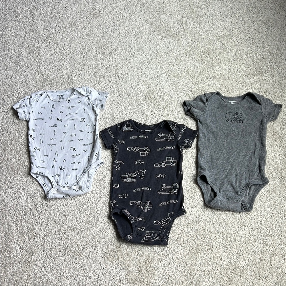 Carter's Gray and Black Bodysuit Set for Everyday Comfort